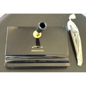 Vintage Bureau of Aeronautics Desk Set Pen Holder Venus Pen & Pencil Corp